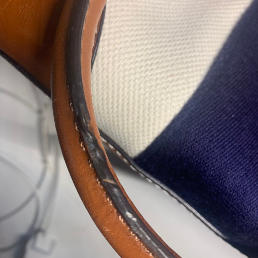 Michael Kors Hamilton Satchel Navy and Cream Stripe Canvas/Leather Shoulder Bag - Picture 16 of 16